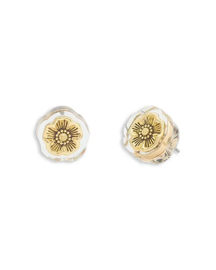 Coach Signature Tea Rose Stud Earrings