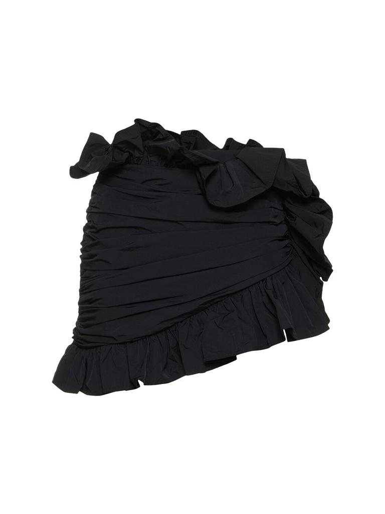 AREA Ruffled Nylon Mini Skirt