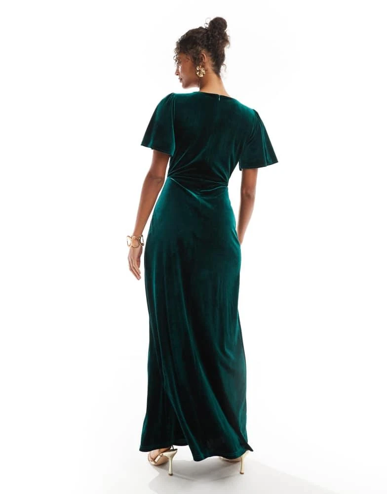 emerald green dress wrap Monique Strapless Wrap Maxi Dress