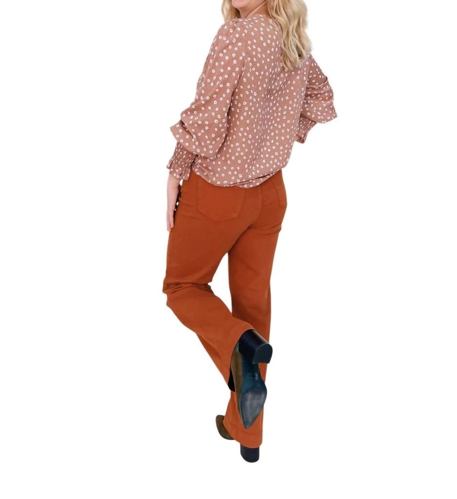 Judy Blue High Rise Wide Leg Pants In Auburn Orange 2