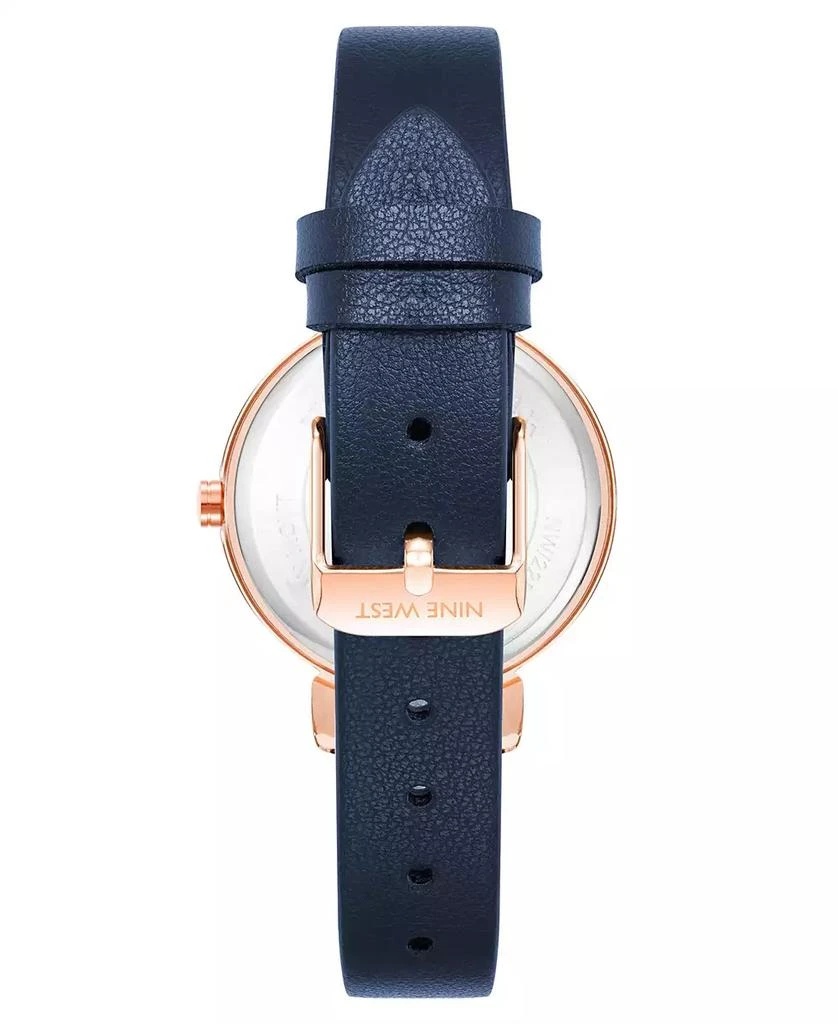 Nine West Women's Quartz Navy Faux Leather Band Watch, 36mm 2