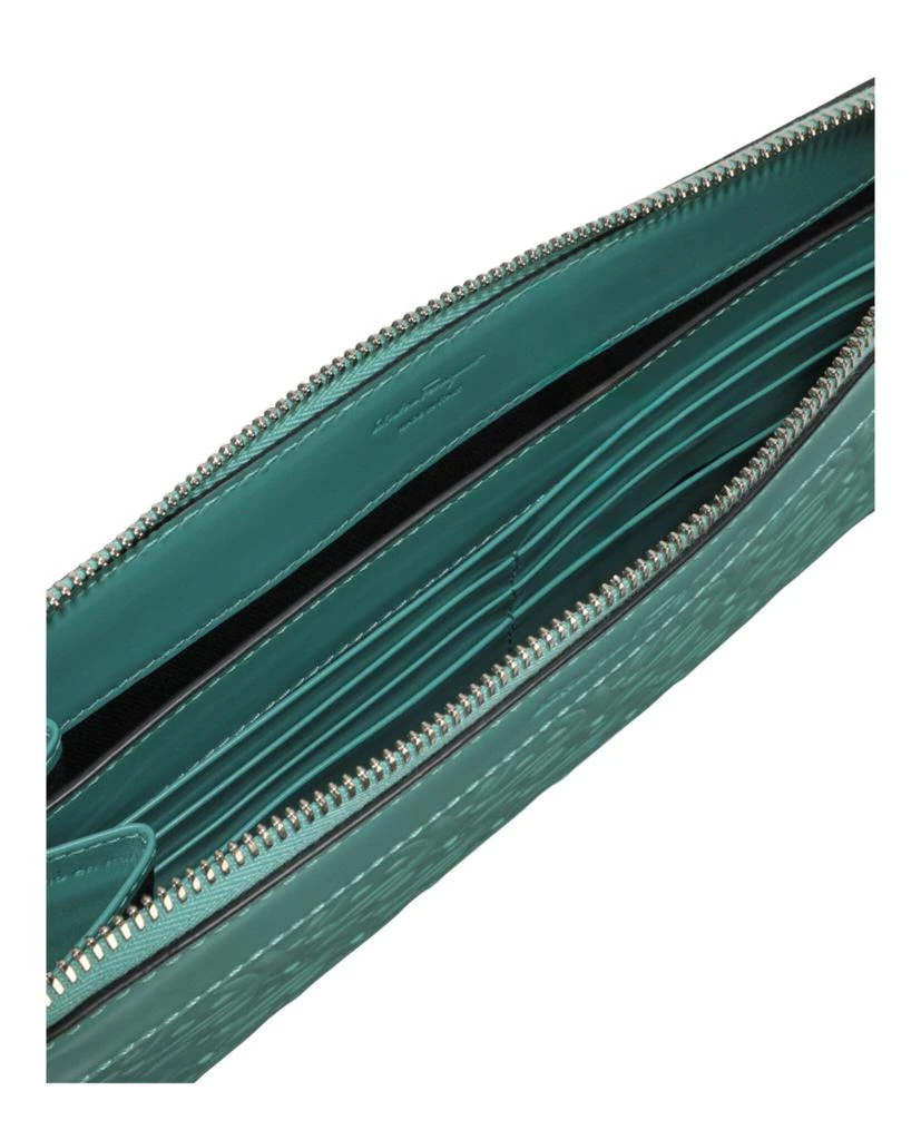 Salvatore Ferragamo Gancini Embossed Leather Clutch 5