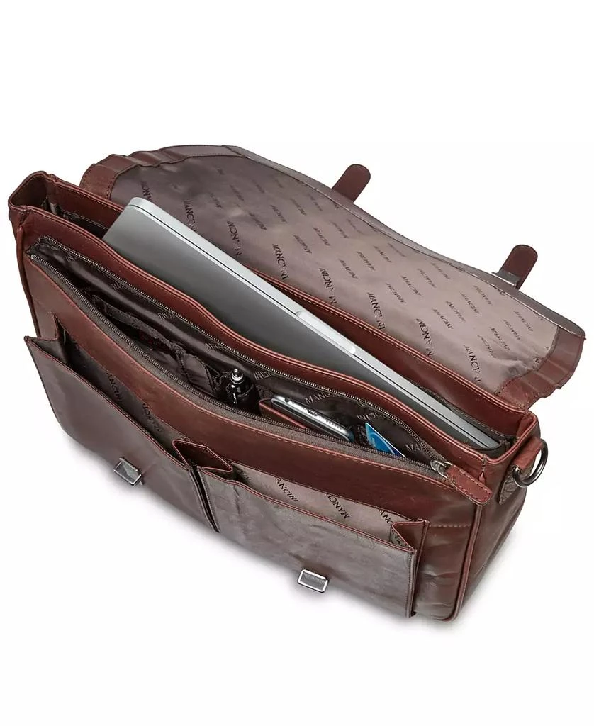 Mancini Leather Goods Buffalo Collection Single Compartment Laptop Briefcase 2