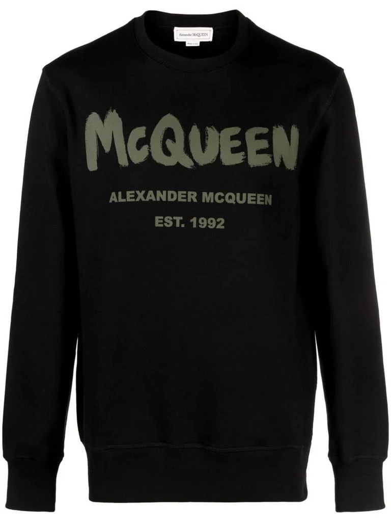 Alexander Mcqueen Alexander McQueen `Graffiti` Print Sweatshirt 1