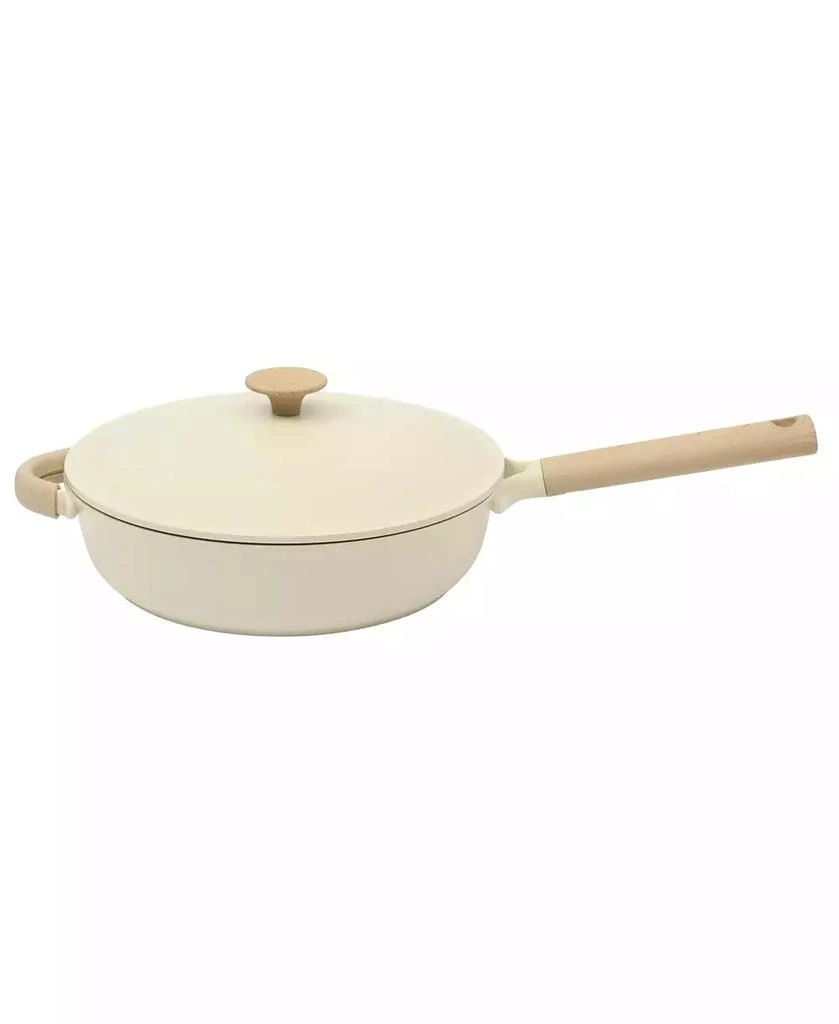 Gibson Elite Cast Aluminum 13-Piece Cookware Set – Ceramic Nonstick, Linen White with Wood Handle 8