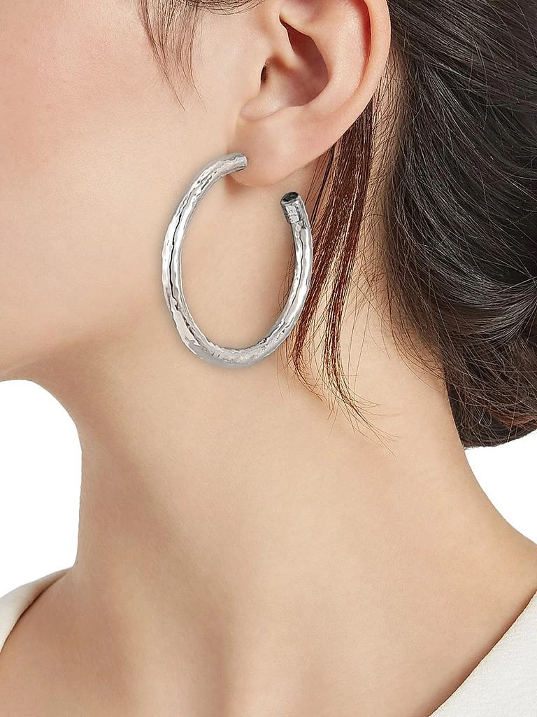 Ippolita Classico Medium Sterling Silver Hammered Hoop Earrings 2