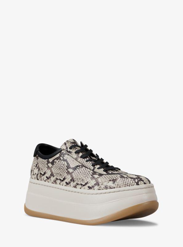 Michael Kors Hayes Snake Embossed Leather Platform Sneaker