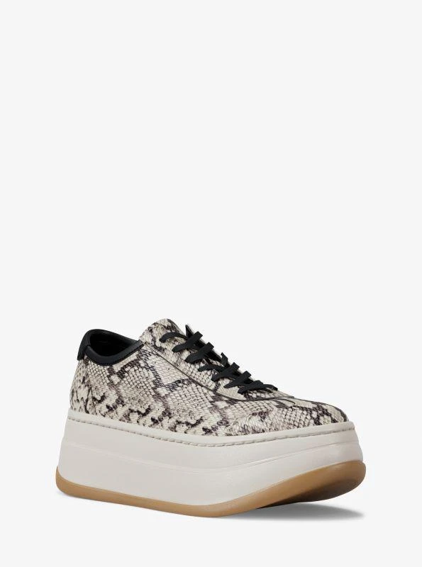 Michael Kors Hayes Snake Embossed Leather Platform Sneaker 1