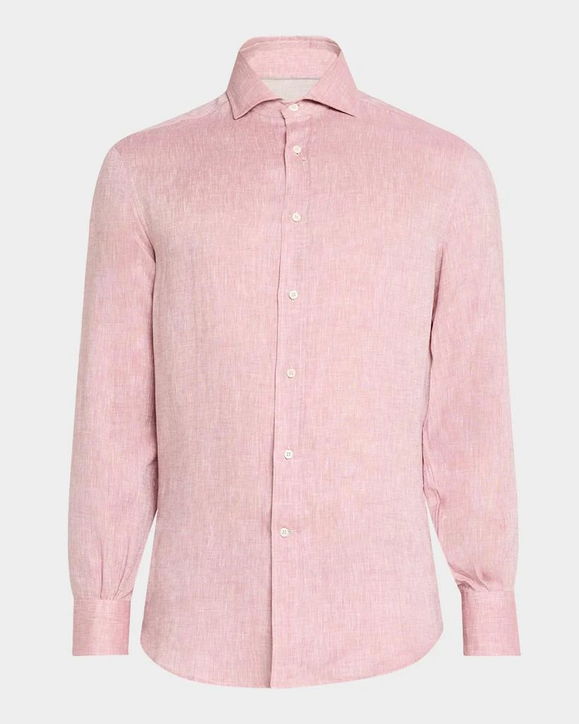 Brunello Cucinelli Men's Linen Sport Shirt 1