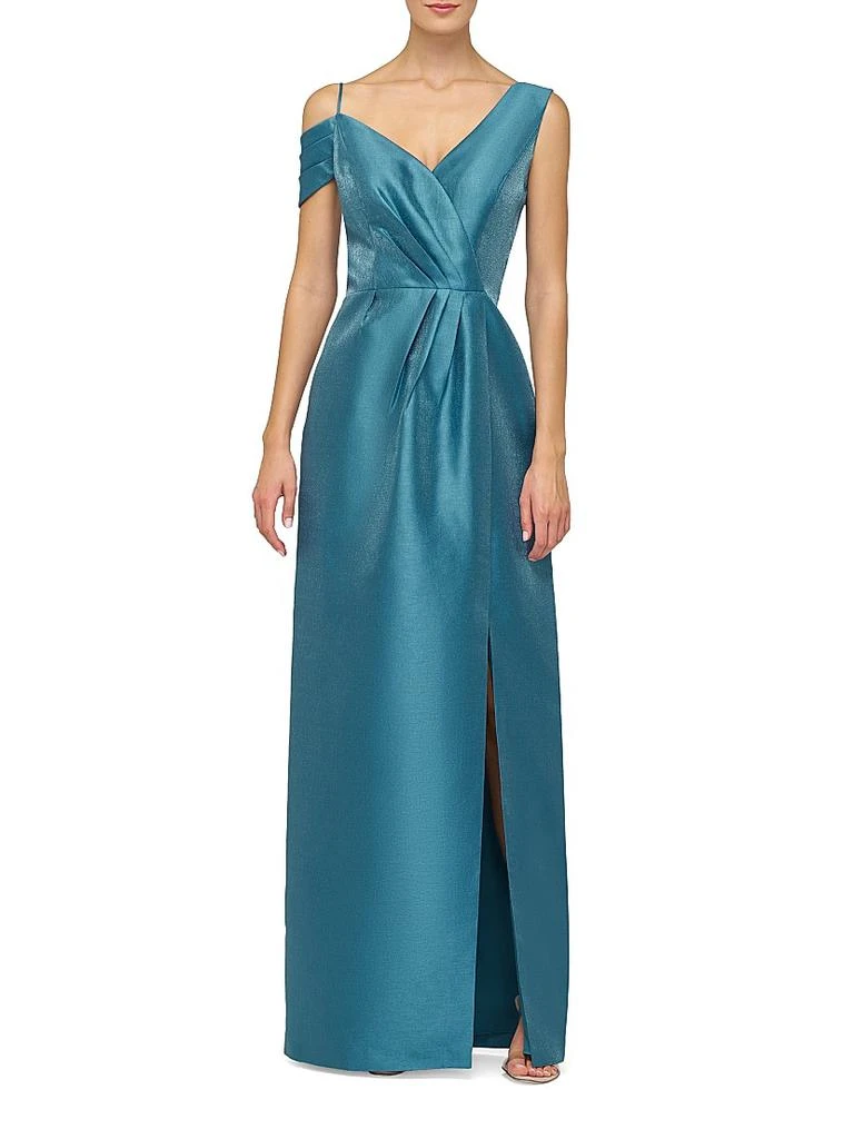 Kay Unger Rowan Asymmetric Metallic Column Gown 5