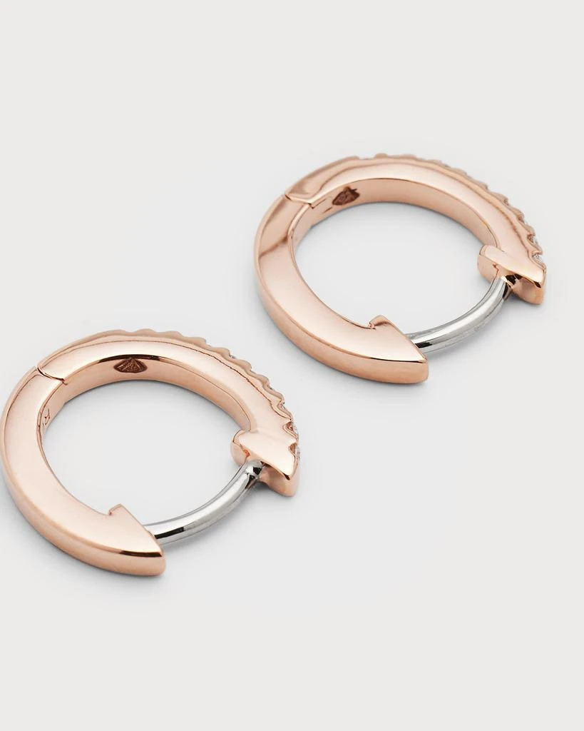 Roberto Coin 18K Gold Micro Diamond Hoop Earrings 4