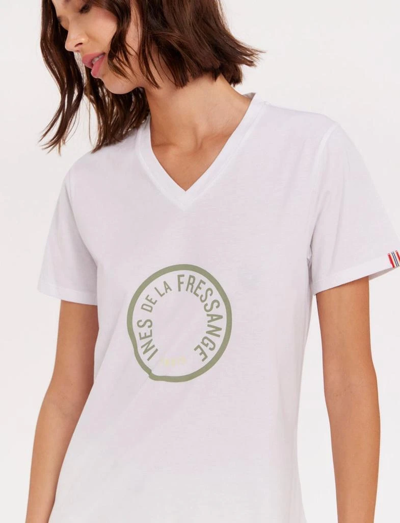 INES DE LA FRESSANGE PARIS Aurora green v-neck tee shirt 3