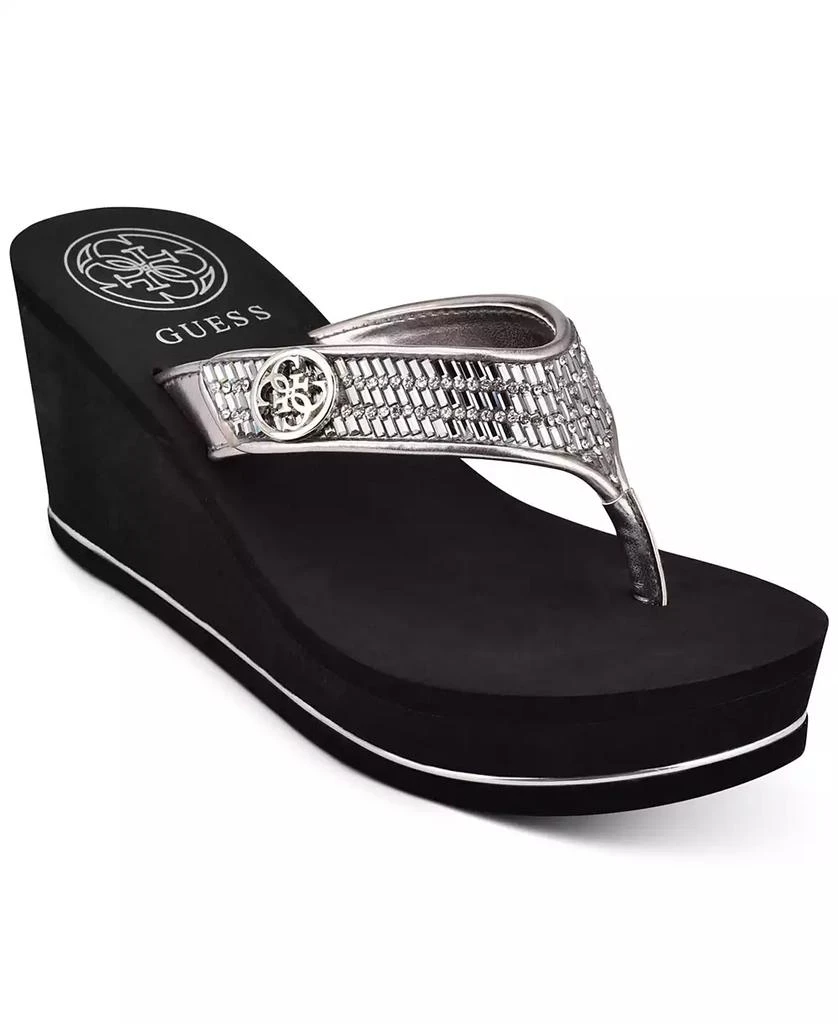 GUESS Sarraly Eva Logo Wedge Slip On Flip Sandals 1