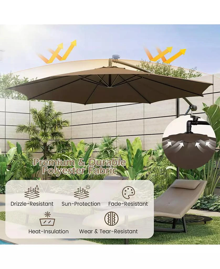 GOUUN 10 Feet Patio Umbrella with 112 Solar-Powered LED Lights 5