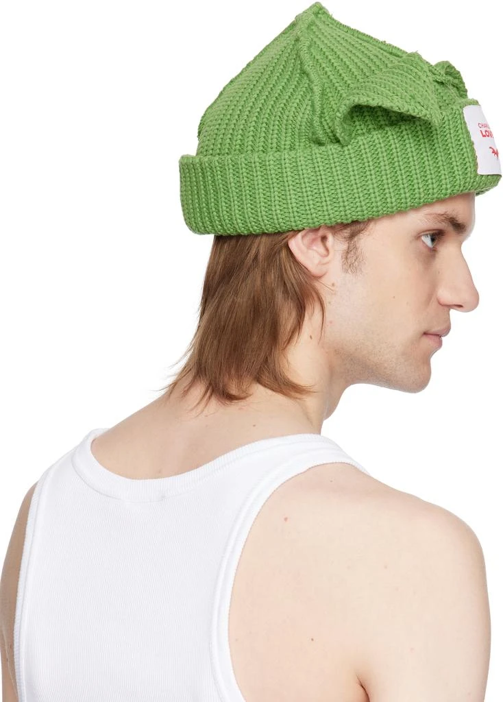 Charles Jeffrey Loverboy Green Chunky Ears Beanie 3