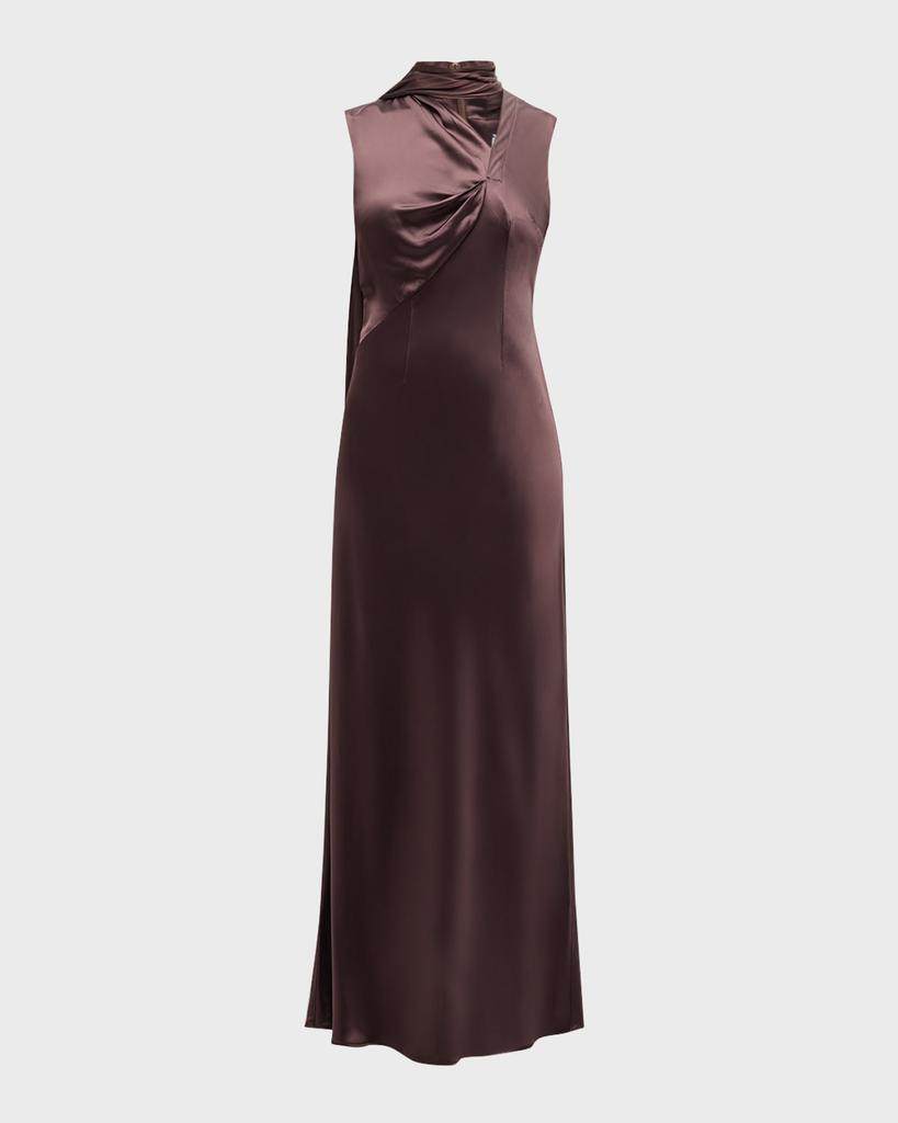 Acler Jeffries Draped Maxi Slip Dress