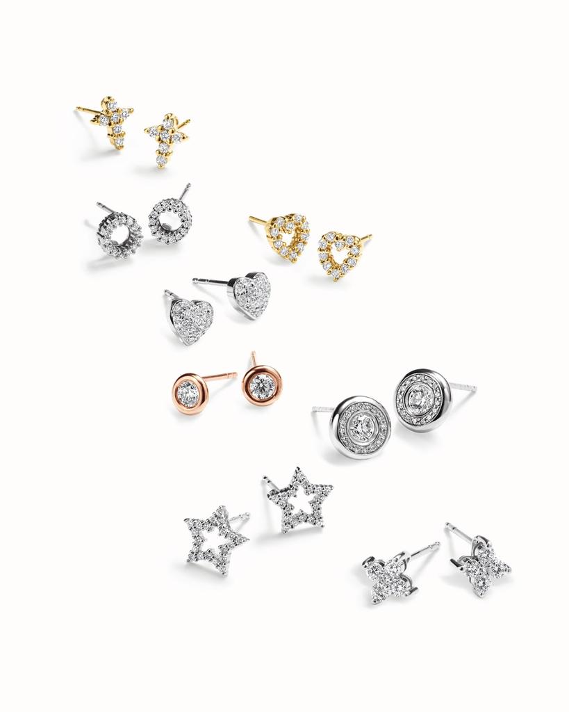 Roberto Coin Mini Diamond Cross Stud Earrings