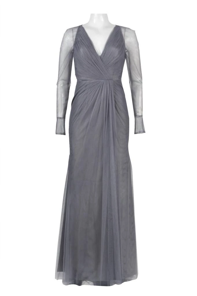 Monique Lhuillier Monique Lhuillier - Long Sheer Sleeve Evening Dress 1