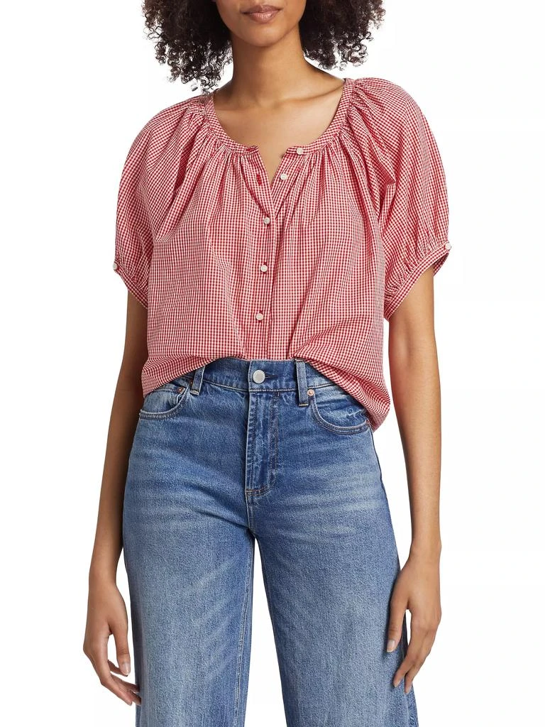 DÔEN June Gingham Cotton Top 3