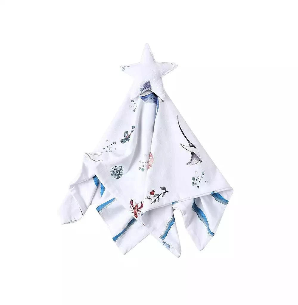 Malabar Baby Silky Soft Lovey Security Blanket With Top Plush Toy, Under The Sea