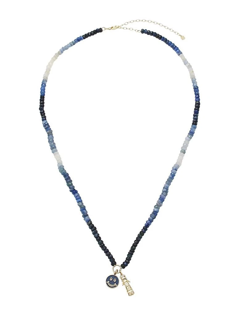Sydney Evan 14K Yellow Gold, Sapphire
Diamond Multi-Charm Necklace