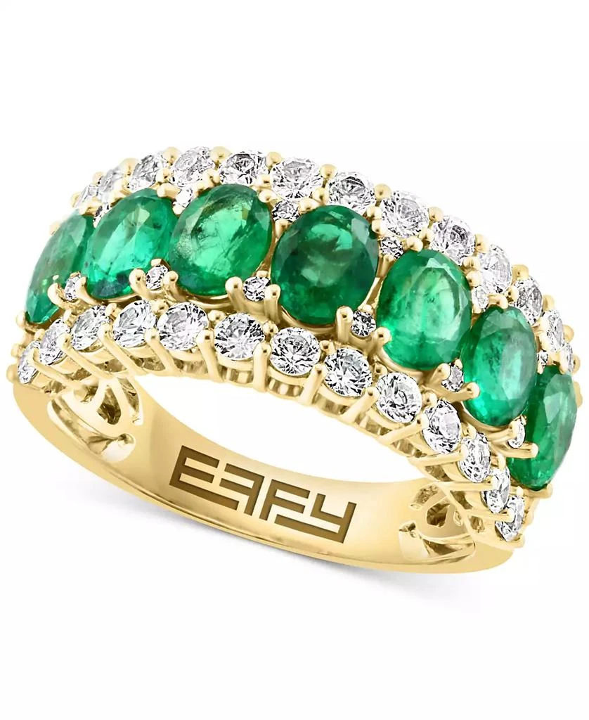 Effy EFFY® Blue & White Sapphire Ring (3-1/2 ct. t.w.) & Diamond (1/20 ct. t.w.) in 14k White Gold. (Also available Emerald and Pink Sapphire) 1