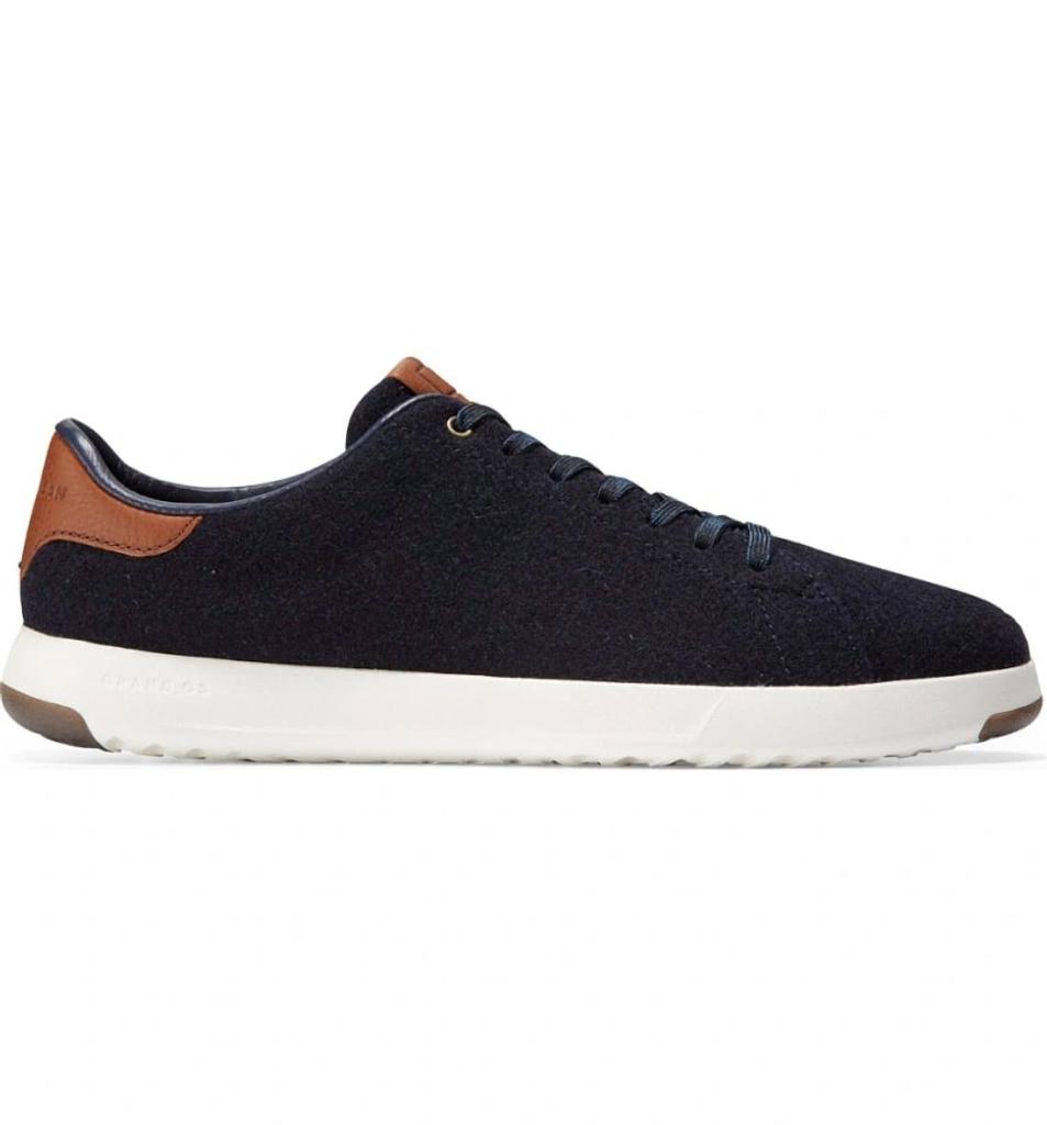 Cole Haan Men's Grandpro Tennis Sneaker In Navy Ink Wool/british Tan