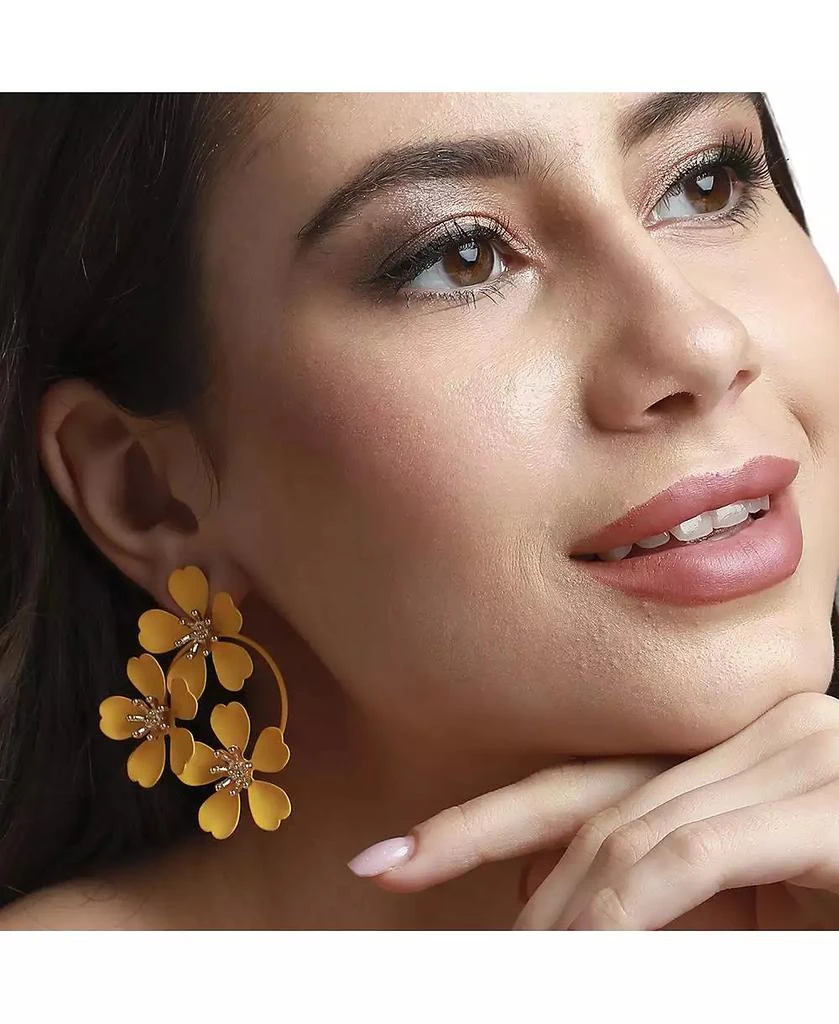 SOHI Floral-Circular Drop Earrings 2