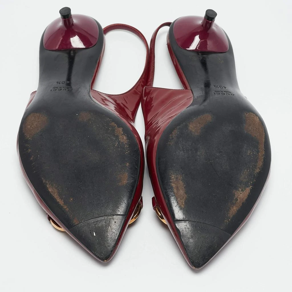 Gucci Gucci Burgundy Patent Leather Horsebit Slingback Pumps Size 40.5 6