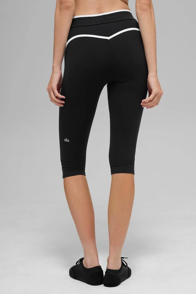 Alo Airbrush High-Waist Race Pace Capri - Green Olive/Black 3