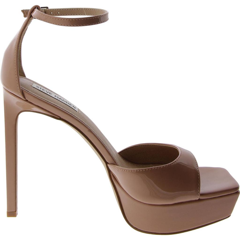 Steve Madden Scorch Womens Patent Ankle Strap Platform Heels