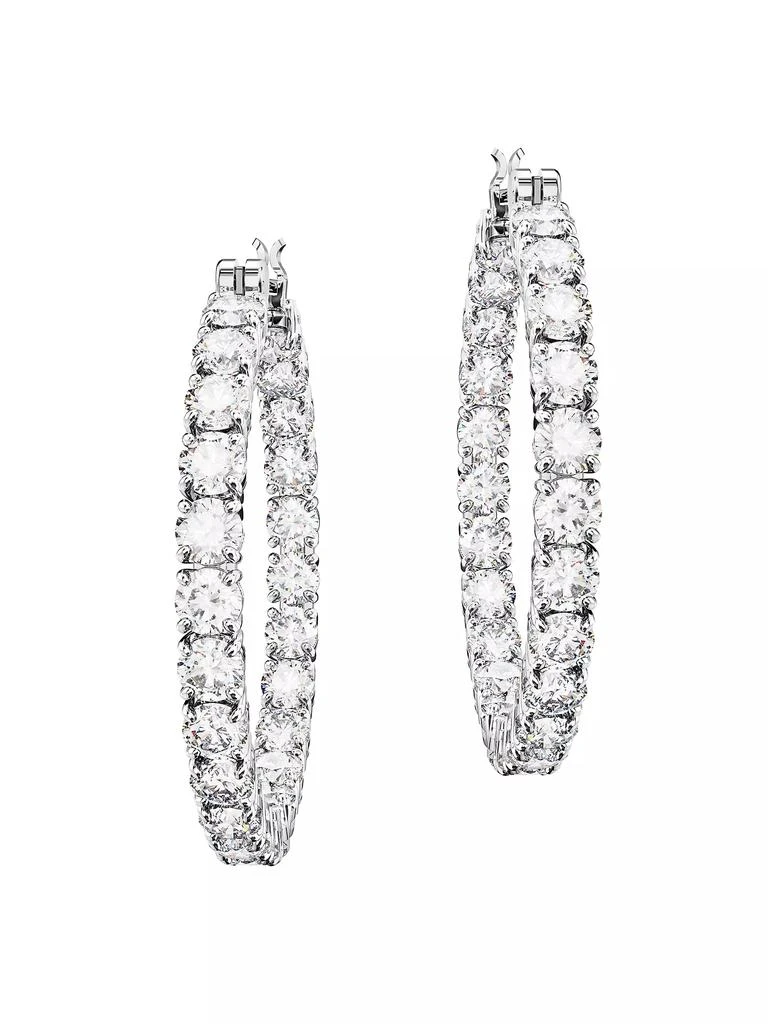 Swarovski Matrix Rhodium-Plated & Crystal Inside-Out Hoop Earrings 1