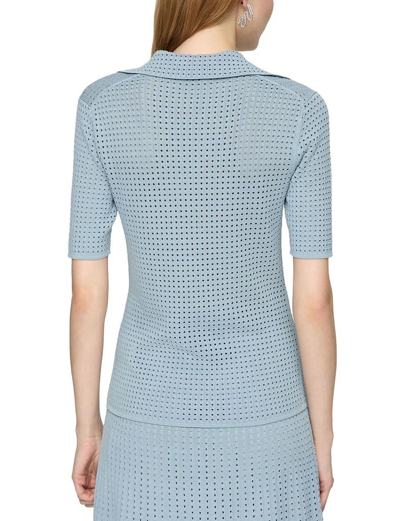Lafayette 148 New York Pointelle Stitch Polo Shirt 2