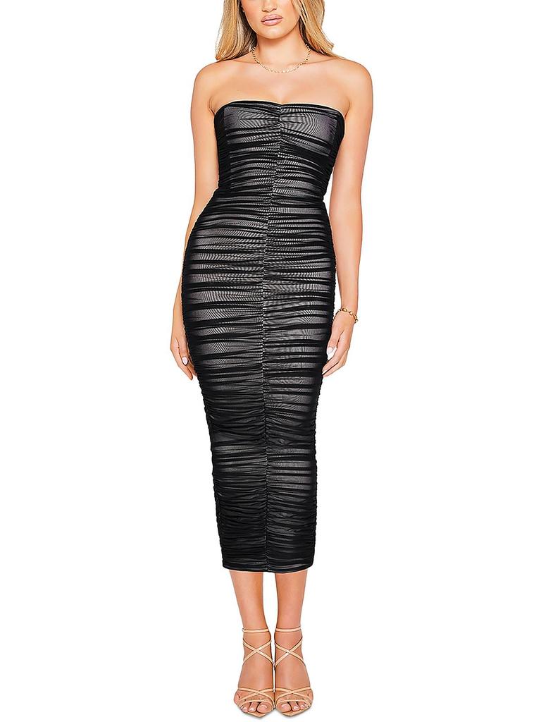 Nookie Zen Womens Ruched Strapless Cocktail And Party Dress