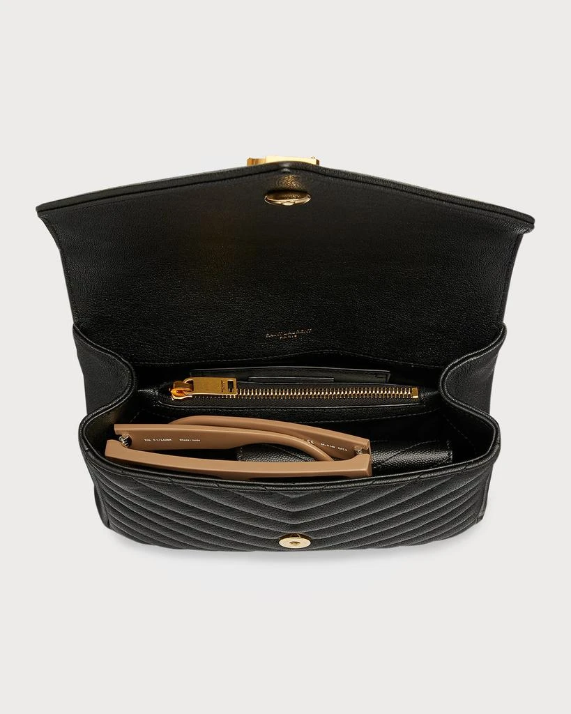 Yves Saint Laurent College Medium Flap YSL Shoulder Bag in Quilted Leather 7