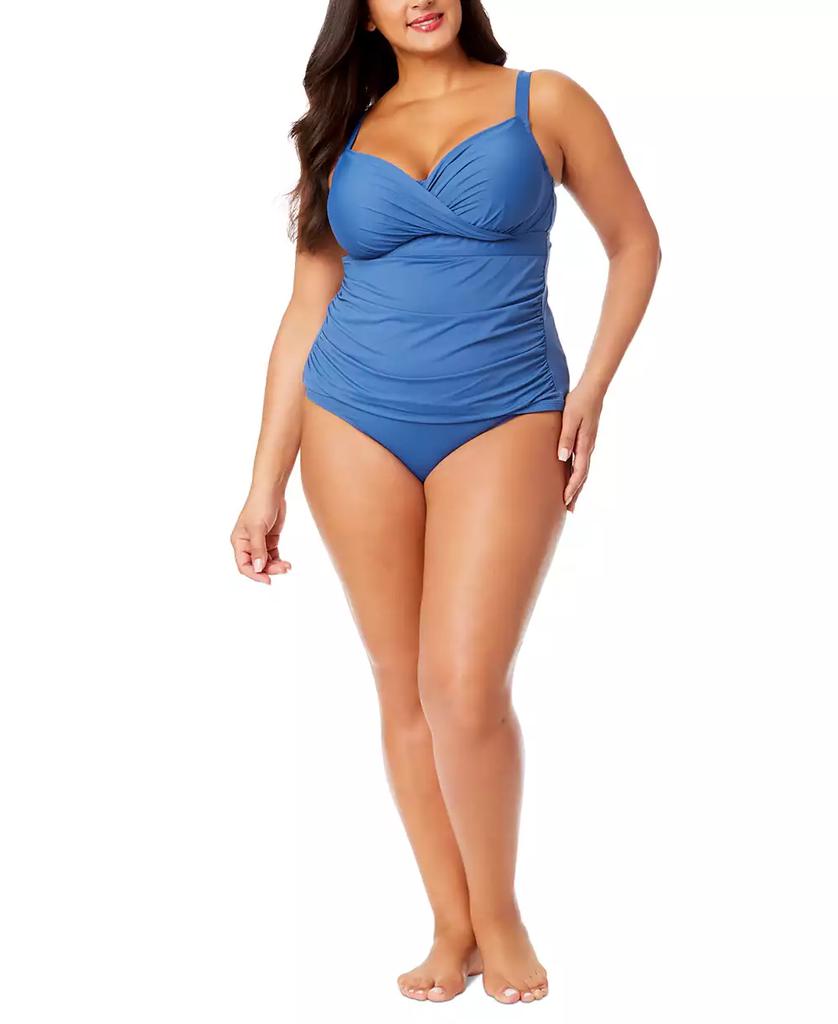 Anne Cole Plus Size Shirred Tankini Top