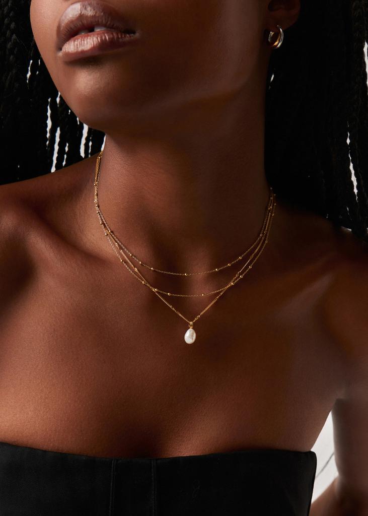 Missoma Baroque pearl 18kt gold vermeil chain necklace