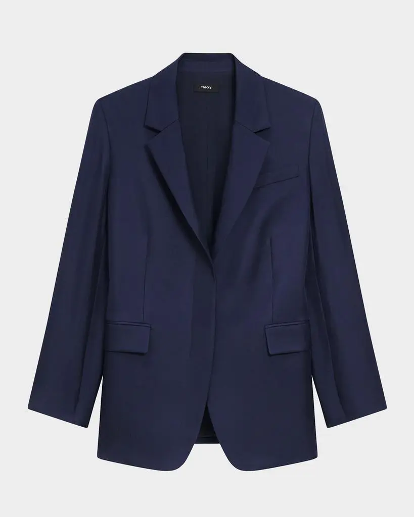 Theory Relaxed Silk Cinch Blazer