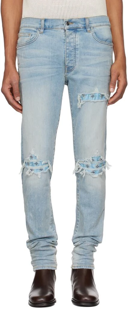 AMIRI Blue Crystal Starburst MX1 Jeans 1