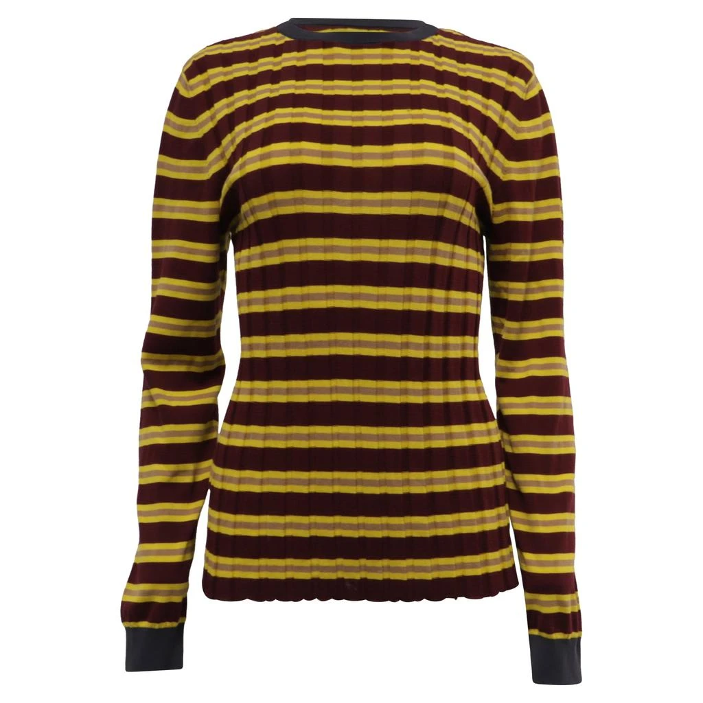 Marni Striped Ribbed-Knit Sweater in Multicolor Cotton