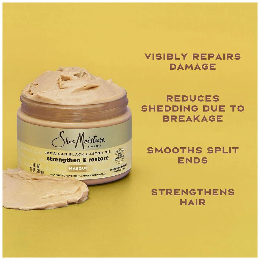 SheaMoisture Strengthen
Restore Hair Treatment Masque with Jamaican Black Castor Oil Jamaican Black Castor Oil 5