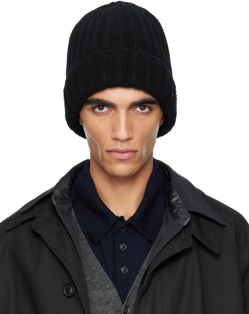 MAISON MARGIELA Black Felted Wool Beanie 1