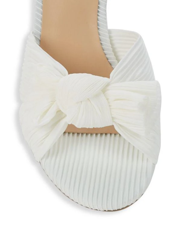 Saks Fifth Avenue Sammy Pleated Kitten Heel Sandals 5
