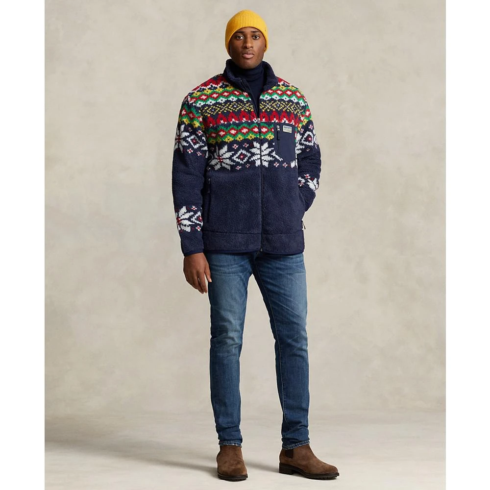 Polo Ralph Lauren Men's Big & Tall Fair Isle-Inspired Pile Fleece Jacket 4