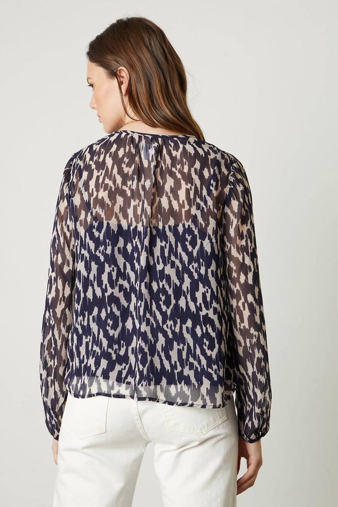 Velvet by Graham & Spencer Printed Chiffon Blouse In Calico