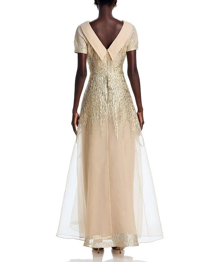 Teri Jon Metallic Organza Gown 4
