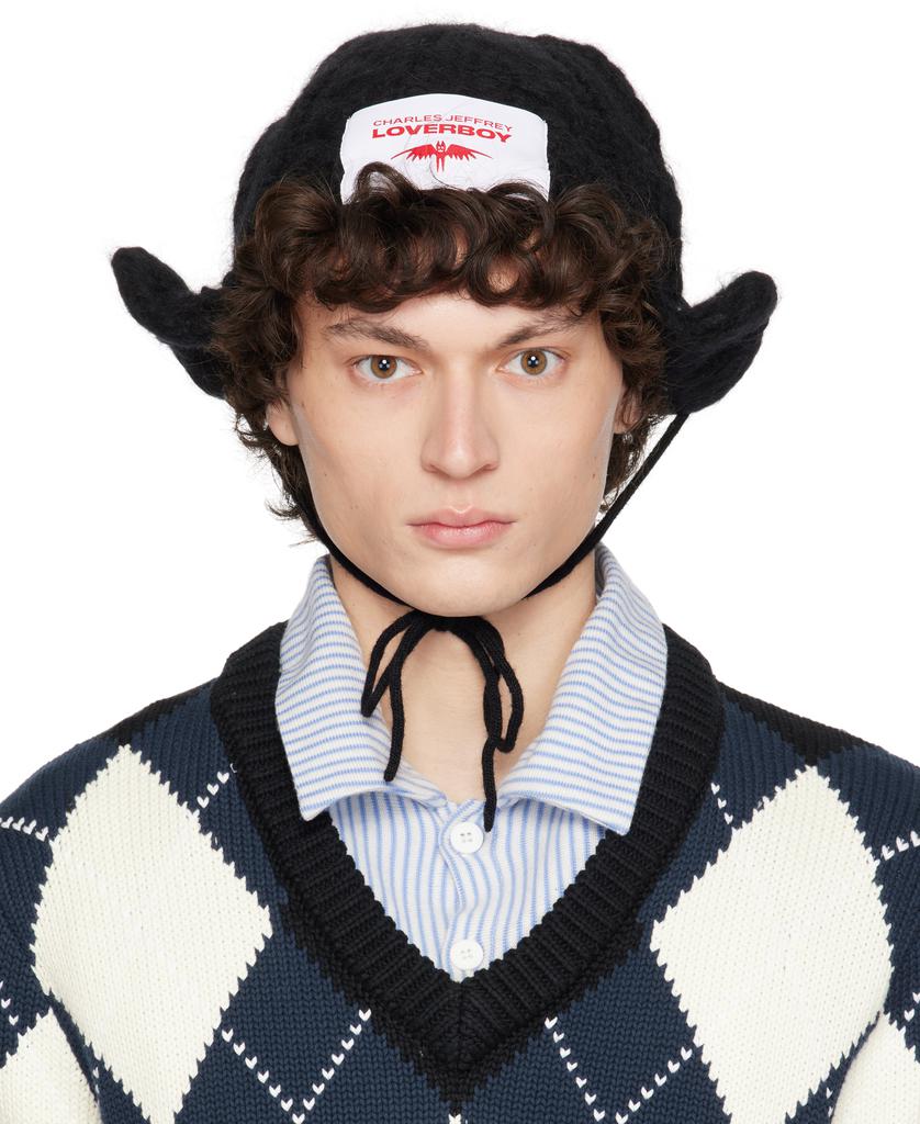 Charles Jeffrey Loverboy Yellow & Red Mohair Croco Balaclava