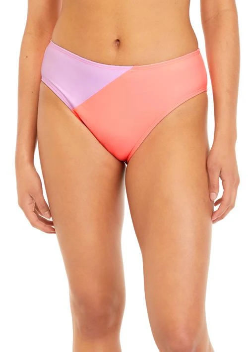 Cabana by Crown & Ivy™ By Crown Ivy Color Block High Waist Swim Bottoms 1