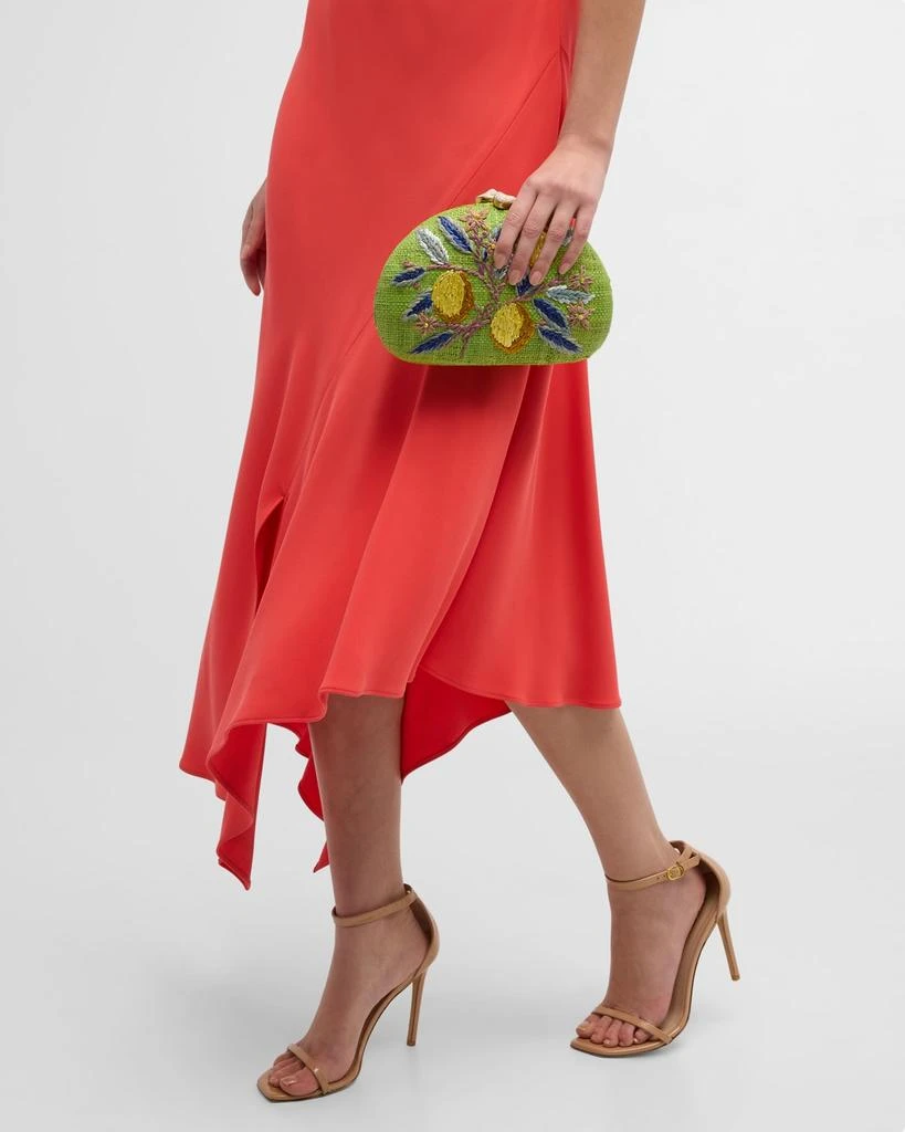 Rafe Berna Floral Straw Clutch Bag 4
