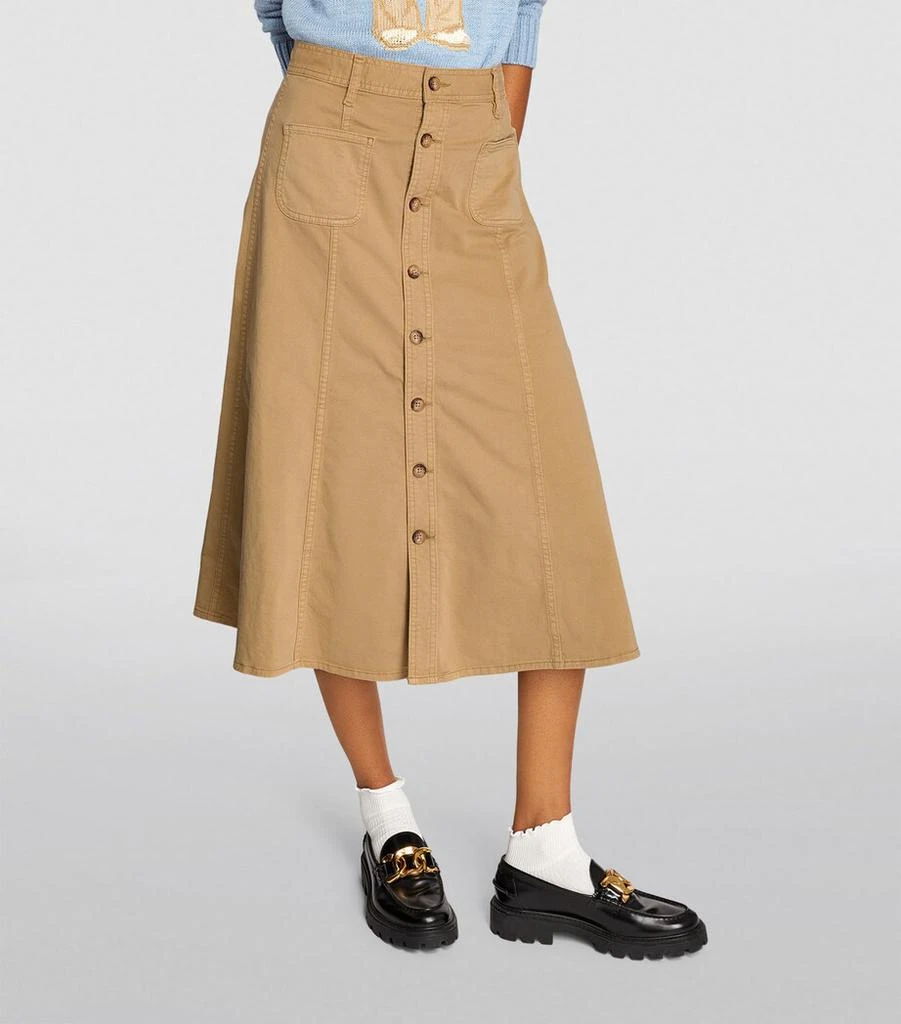 Ralph Lauren A-Line Button-Down Midi Skirt 3